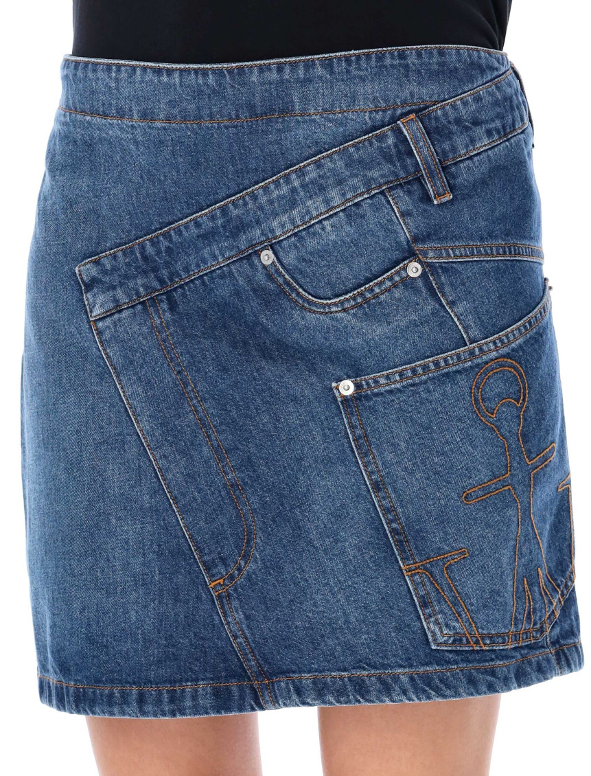 【送料&関税込】J.W. Anderson Blue Denim Miniskirt JW Anderson Blue DENIM MINI SKIRT for Women Online USA at