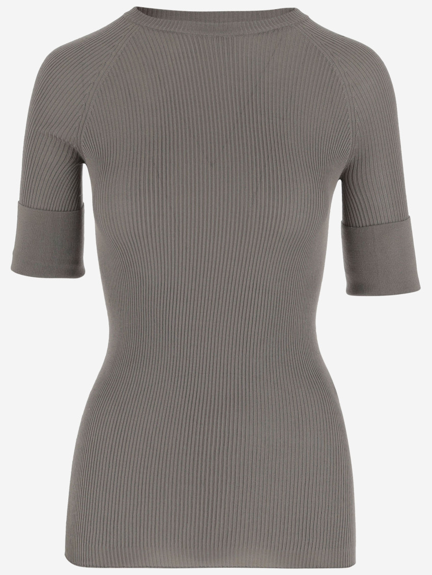Sa Su Phi Grey Silk Ribbed Top