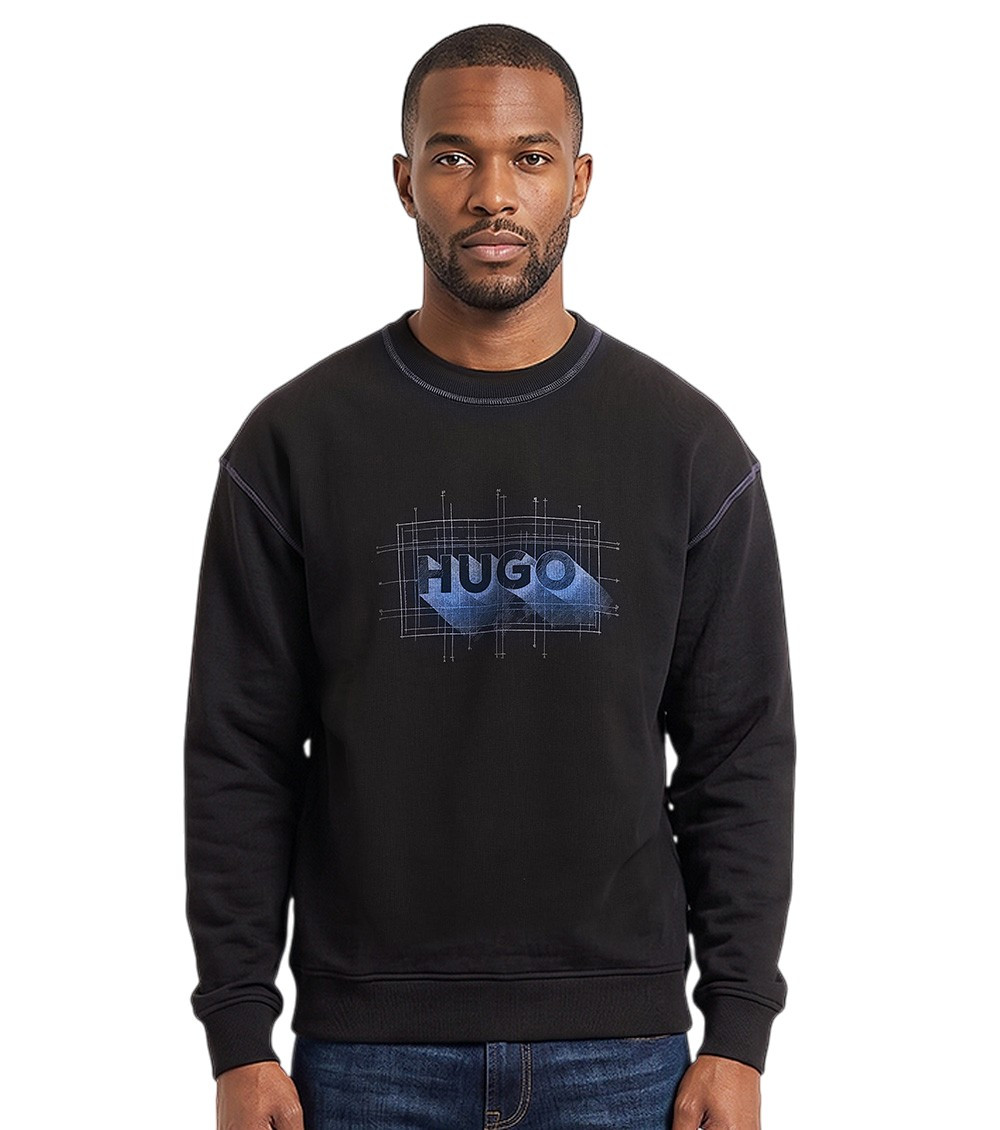 HUGÖWÄR ホテルデザインスウェット Hugo Boss Black Graphic Logo Sweatshirts for Men Online India at