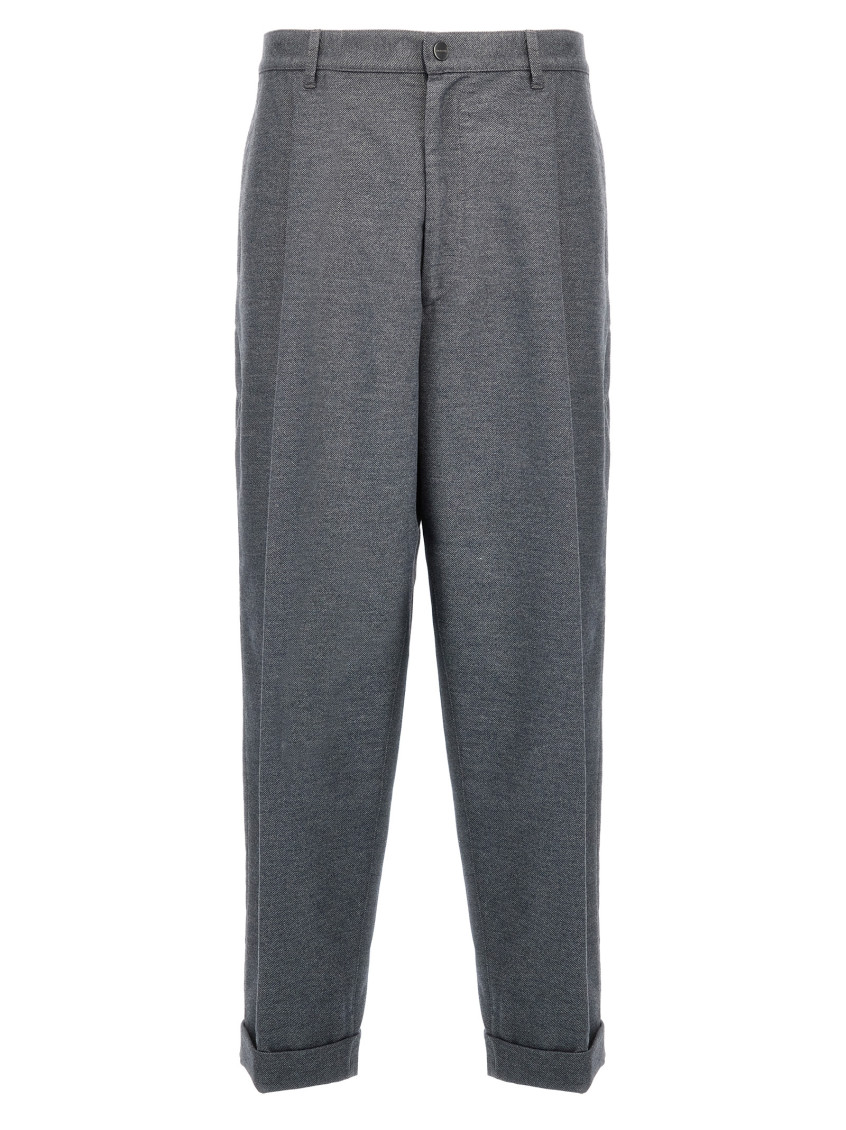 Shop Giorgio Armani Blue Flannel Pants