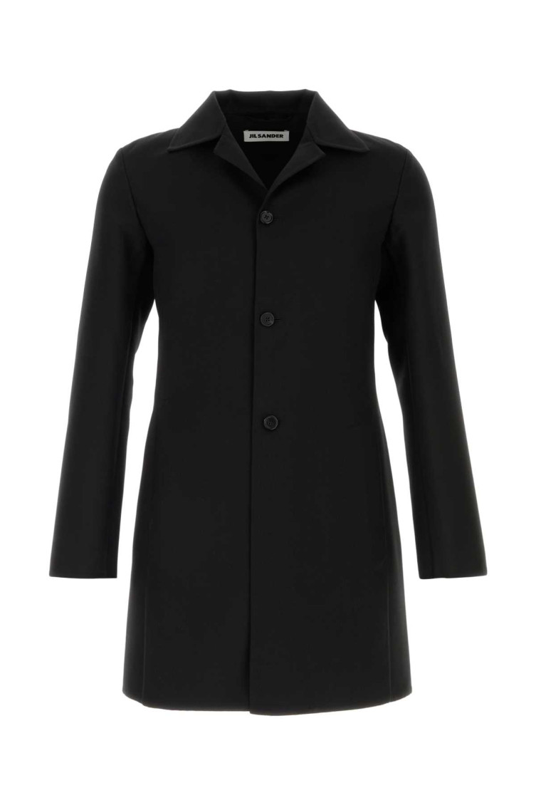 Jil Sander Black Single Breasted Coat for Men Online India at