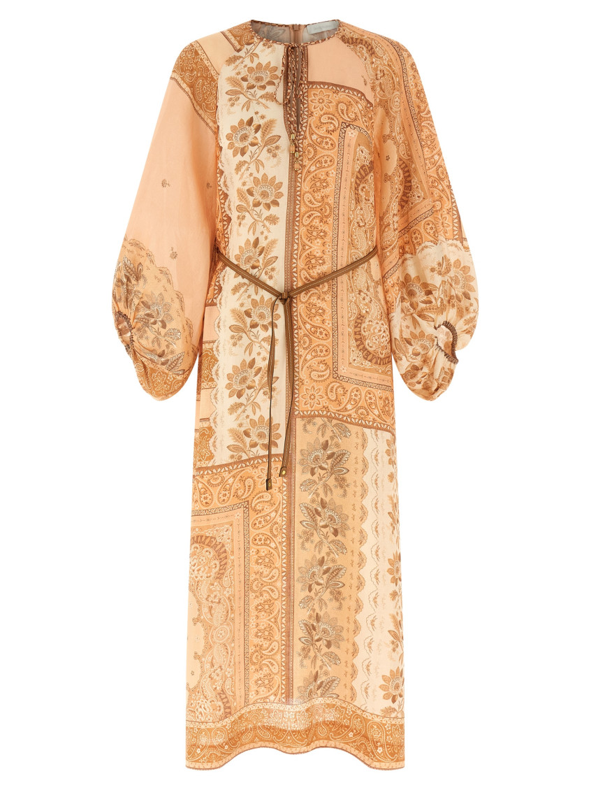 Zimmermann Pink Lucky Tunic Midi Dress In Brown