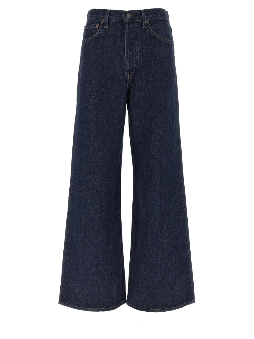 Agolde Low Curve Rigid Mid-rise Tapered Jeans In Blue