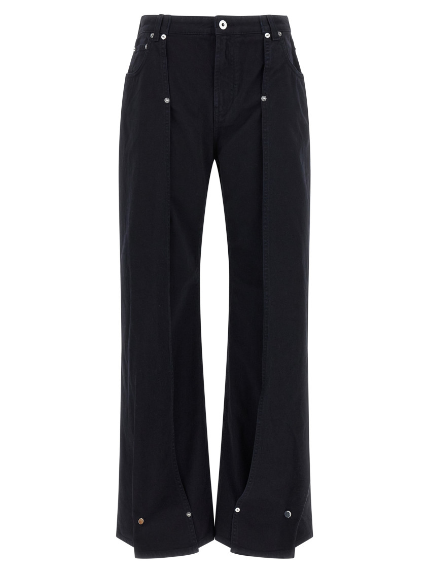 Jean Paul Gaultier Overdyed Upper Panel Denim Trouser In Blue