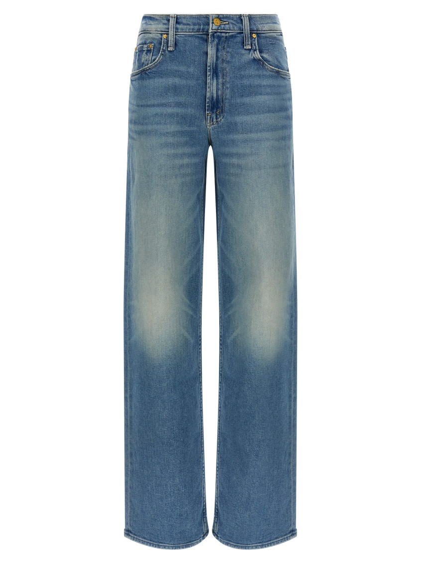 Mother Light Blue The Spinner Zip Sneak Jeans In Blue