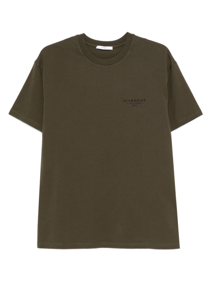 Givenchy Cotton T-shirt With Stamp Print Clothing In Green