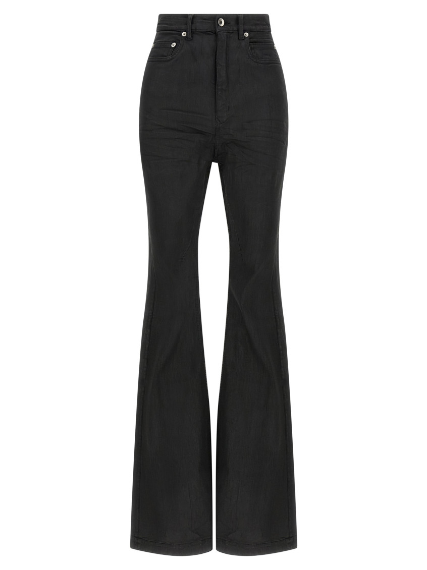 Rick Owens Black Bolan Bootcut Denim Jeans In Black