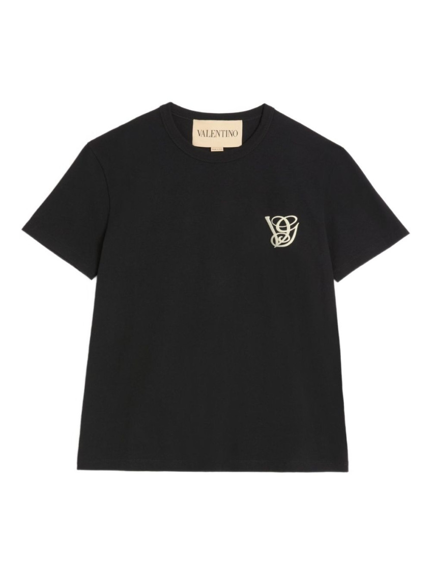 Valentino Garavani Men `vltn` Print Regular T-shirt In Black