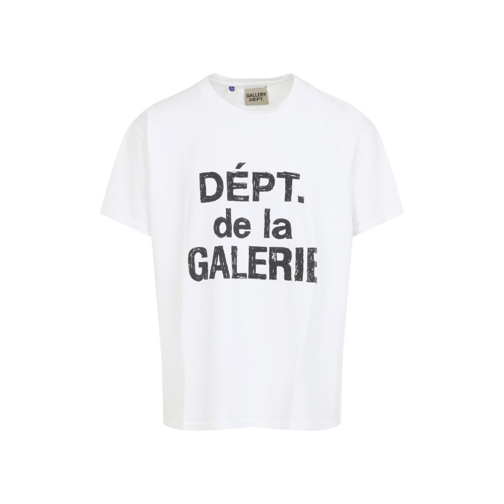 Gallery Dept. Graphic Print Short Sleeve Crew Neck T-shirt In White