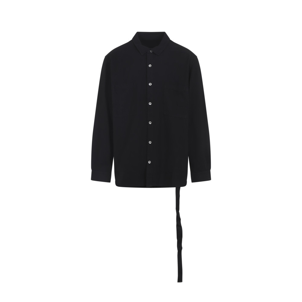 Rick Owens Black Point Collar Shirt In Black