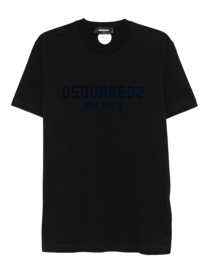 Dsquared2 Regular Fit Crew Neck Short Sleeve Top In Black