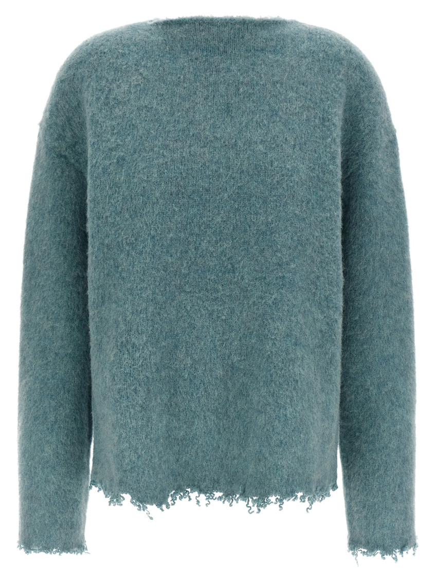 Jil Sander Fringed Sweater Sweaters And Cardigans Light Blue In Green