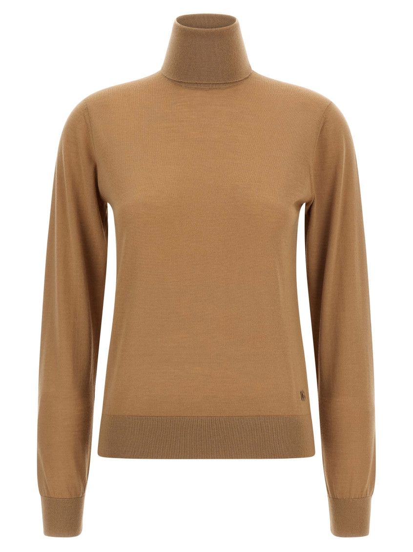 Dolce & Gabbana Cashmere Turtleneck Sweater Sweaters And Cardigans Beige In Brown