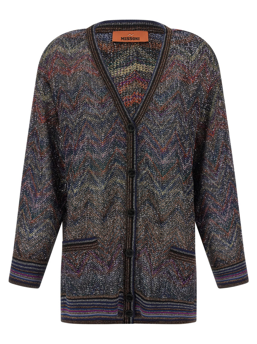 Missoni Zigzag Pattern Cardigan Sweaters And Cardigans Multicolor In Multi