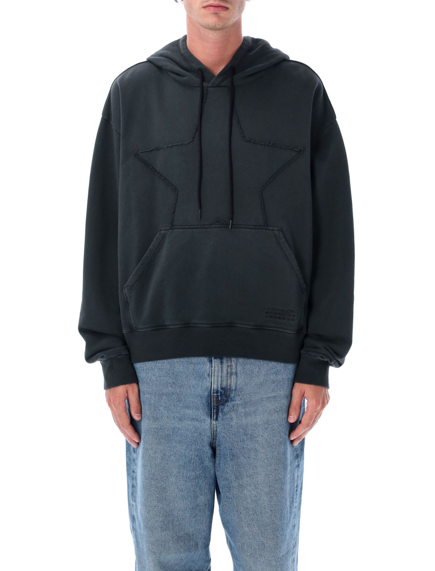 Mm6 Maison Margiela Mm6 By Maison Margiela Oversized Star Hoodie Sweatshirt In Blue
