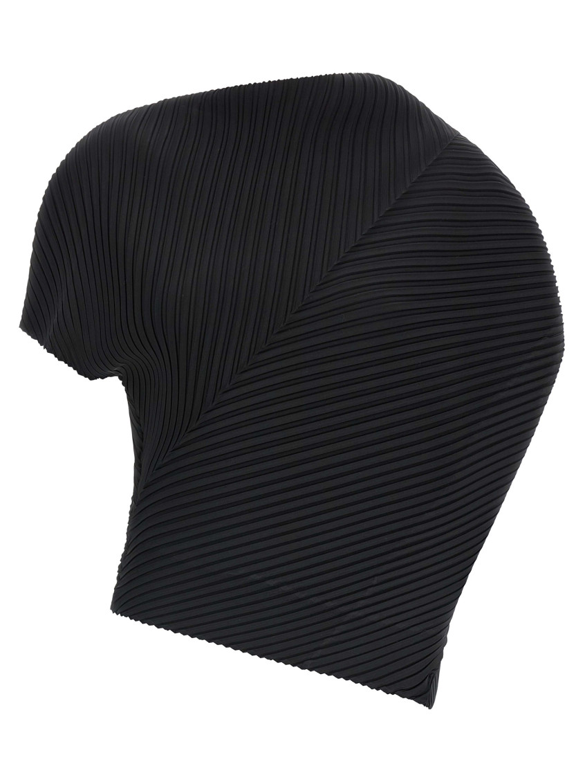 Issey Miyake Soft Fold Pleats Top In Black