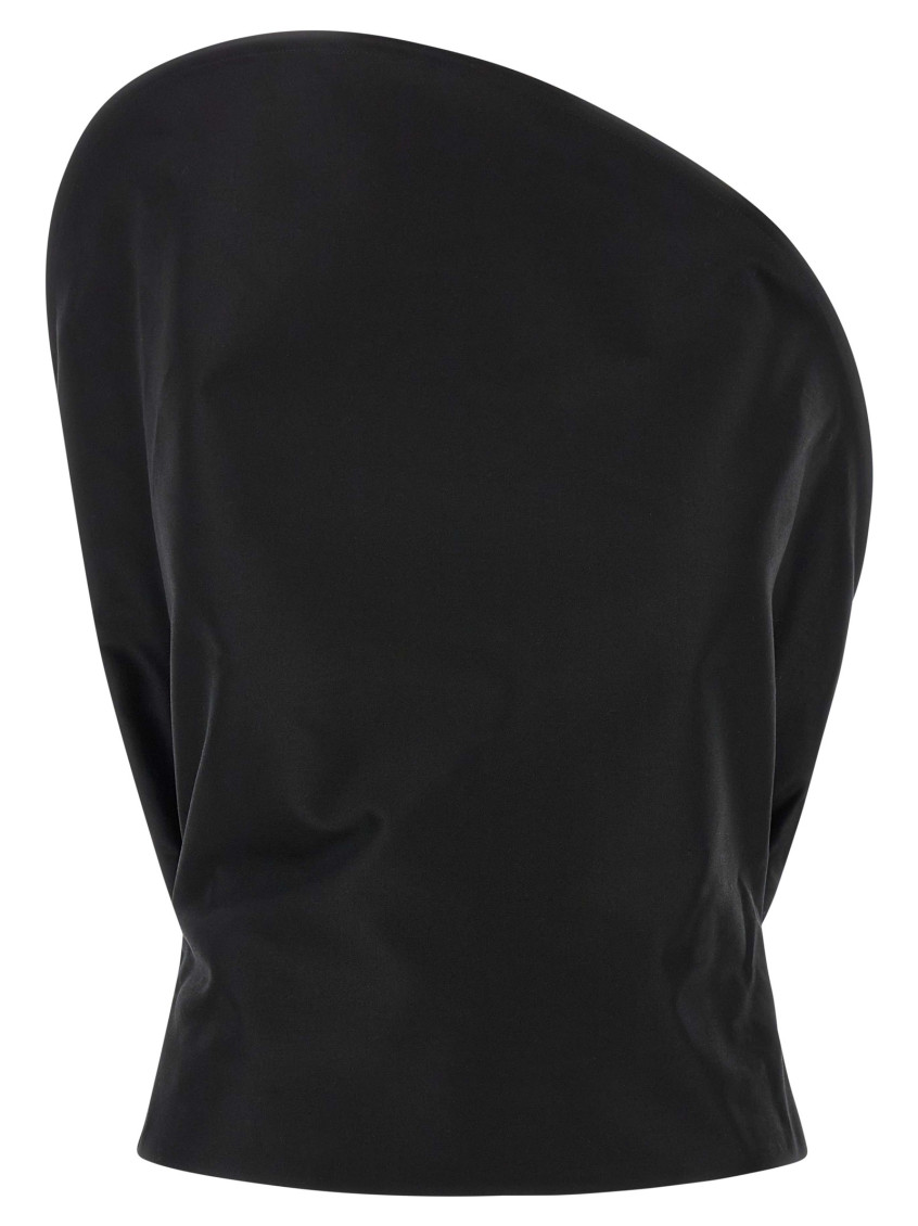Magda Butrym Sculptural One-shoulder Bustier With Architectural Elements In Black