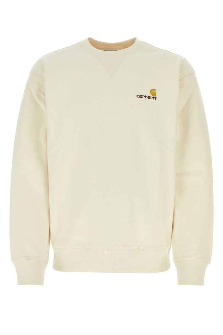Carhartt Crewneck Sweatshirt In Cotton With Embroidered Logo In Brown
