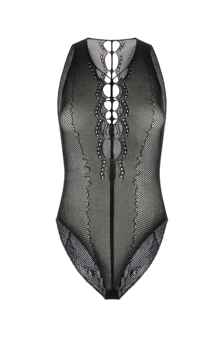Saint Laurent Cut-out Detailing Bodysuit In Black