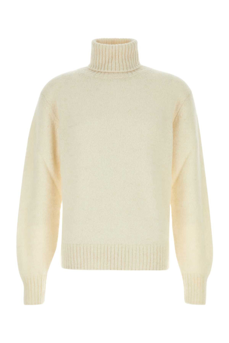 Tom Ford Cashmere Turtleneck Sweater With Ribbed Cuffs And Hem In Neutral