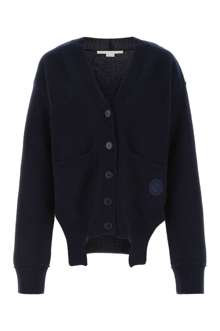 STELLA MCCARTNEY DARK BLUE CASHMERE OVERSIZE CARDIGAN