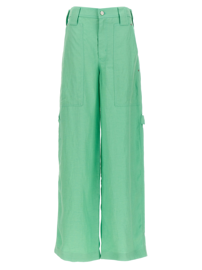 Stella Mccartney High-rise Wide-leg Pants In Light Green