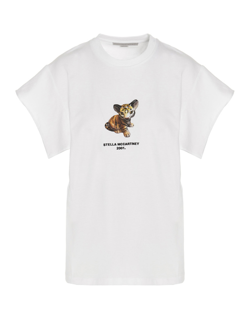 Stella Mccartney Tiger Printed T-shirt In White