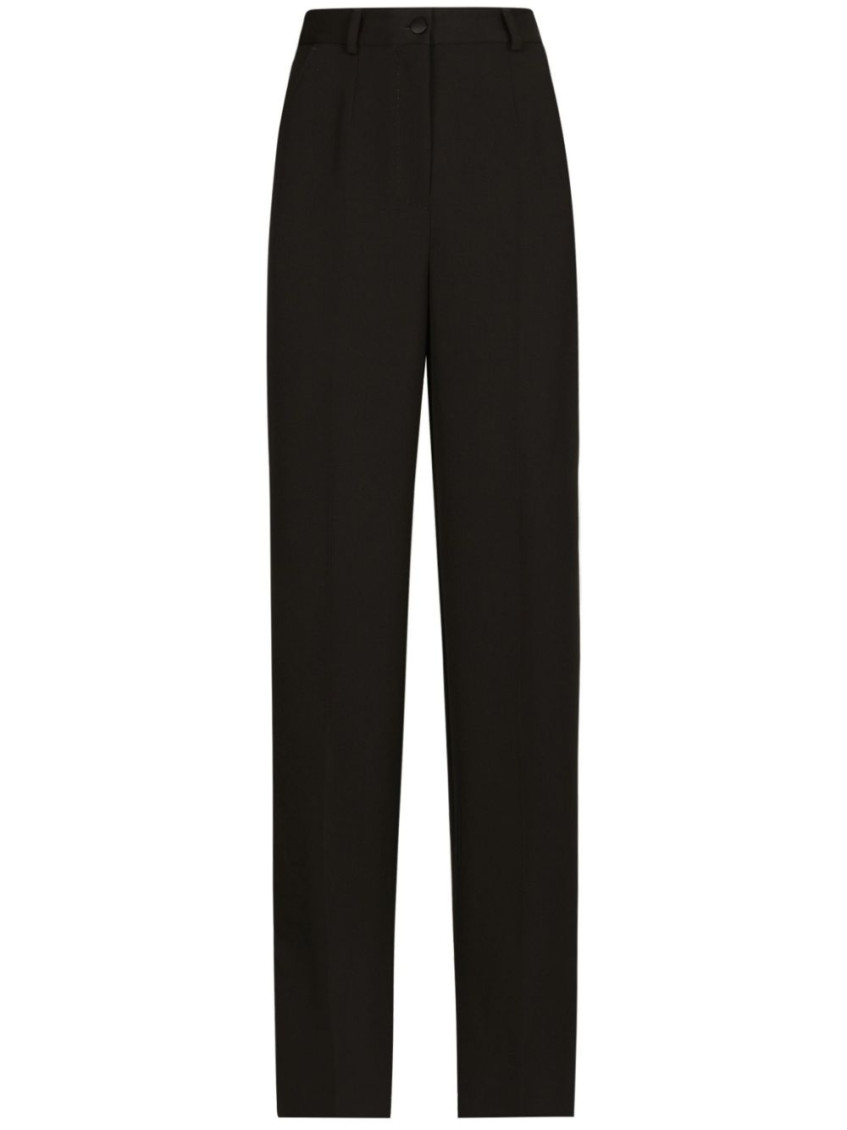 Dolce & Gabbana High-waist Slim-fit Trousers In Black