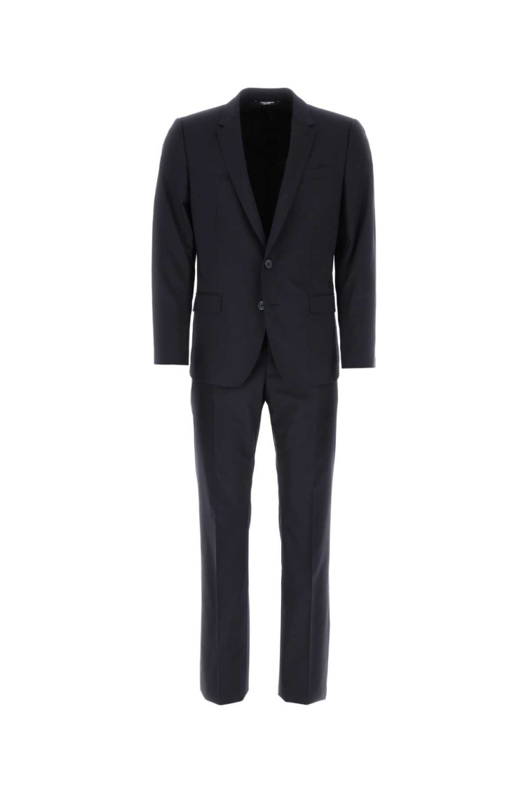 Dolce & Gabbana Navy Blue Light Wool Martini Suit In Blue