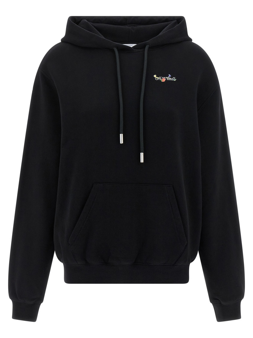 Off-white Hoodie With Graphic Back Design In Black