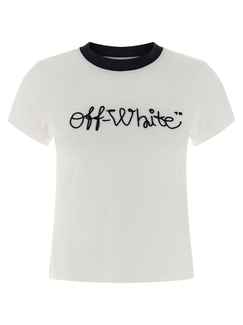 Off-white Script Logo Short Sleeve T-shirt In White
