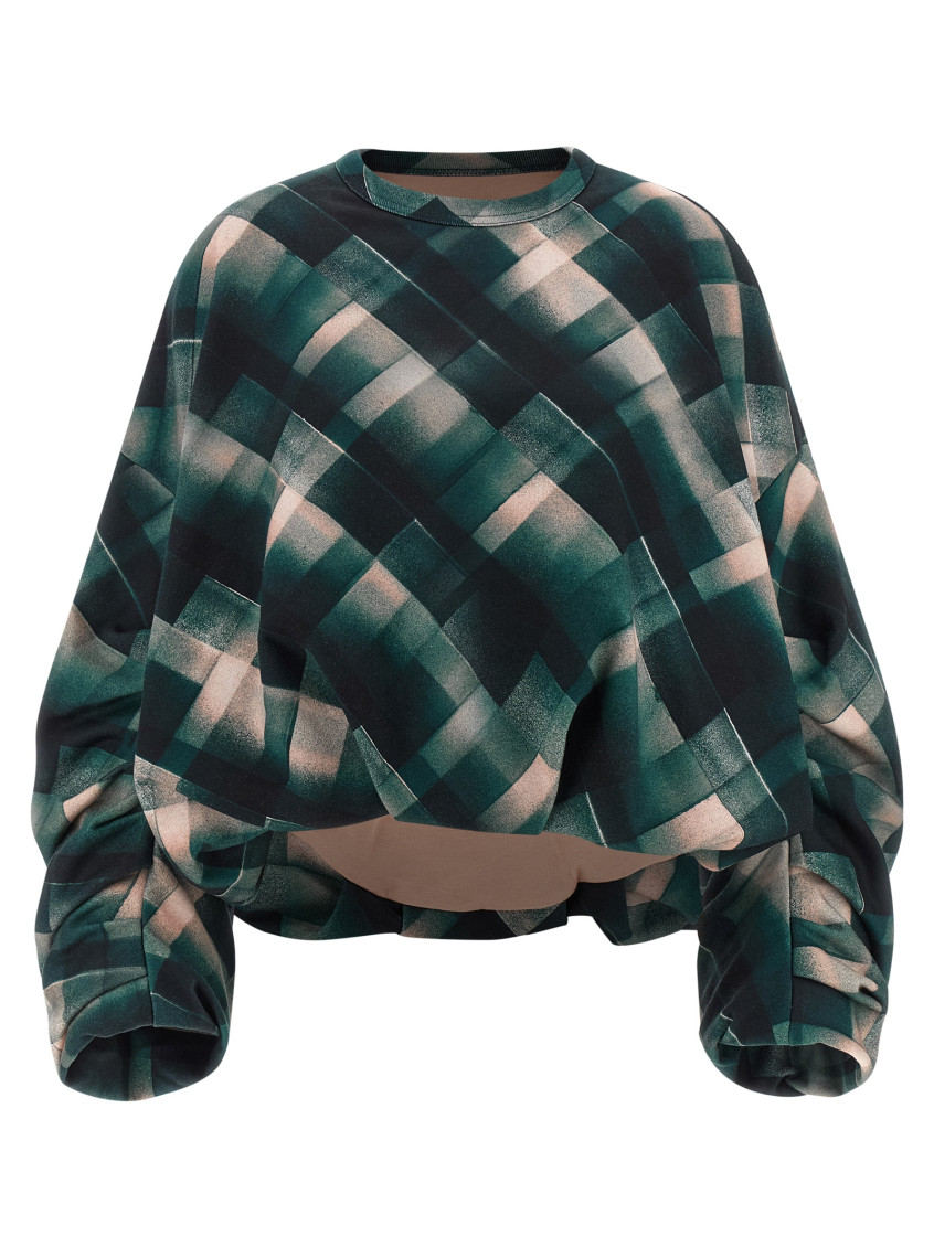 Dries Van Noten Abstract Pattern Long Sleeve Relaxed Sweatshirt In Green