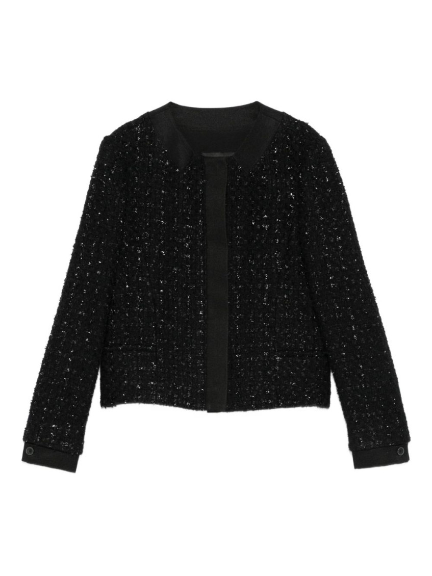 Emporio Armani Wool Blend Blazer Jacket In Black