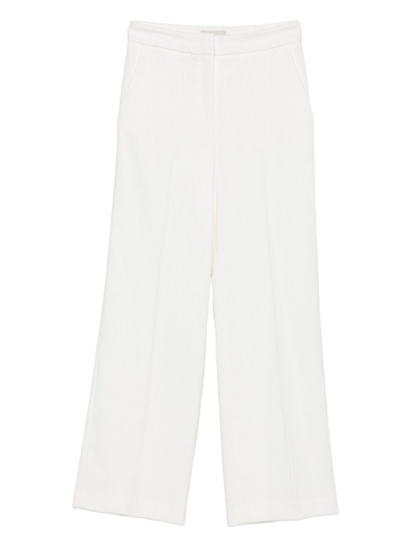 Via Masini 80 White Velvet Trousers