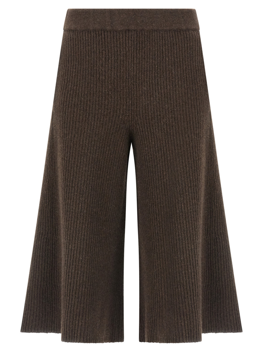Nude Culotte Pants With Relaxed Silhouette And Side Pockets In Brown