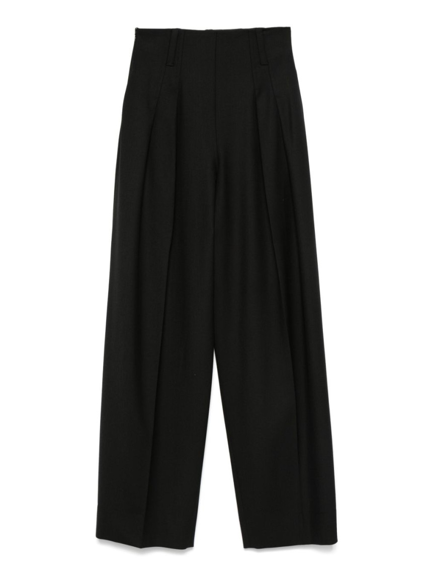 Victoria Beckham Black Concealed Trousers In Black