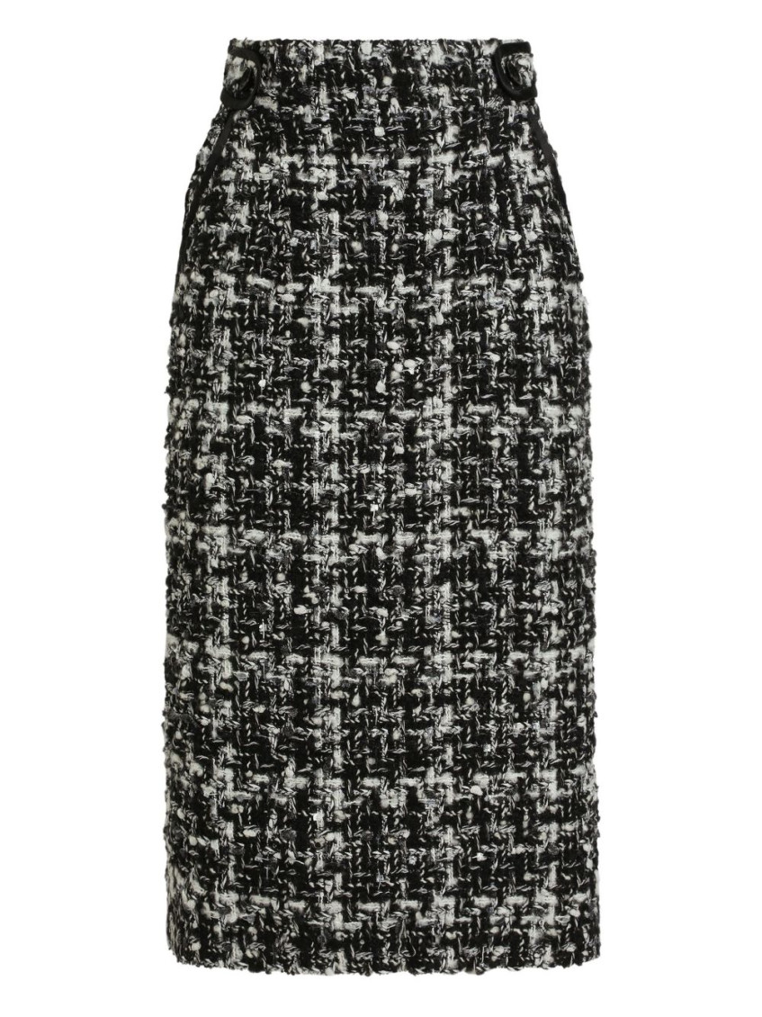 Dolce & Gabbana Women Wool Blend Midi Skirt In Black