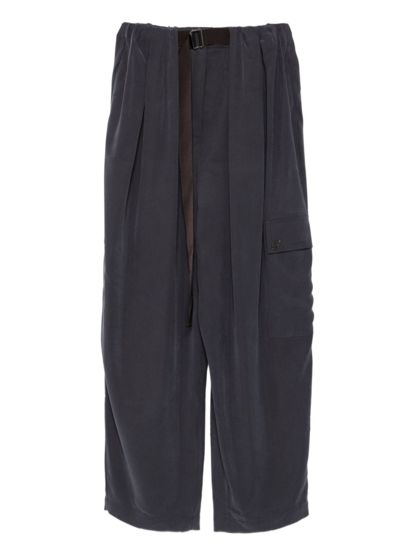 Alysi Pleated Detail Track Pants In Blue