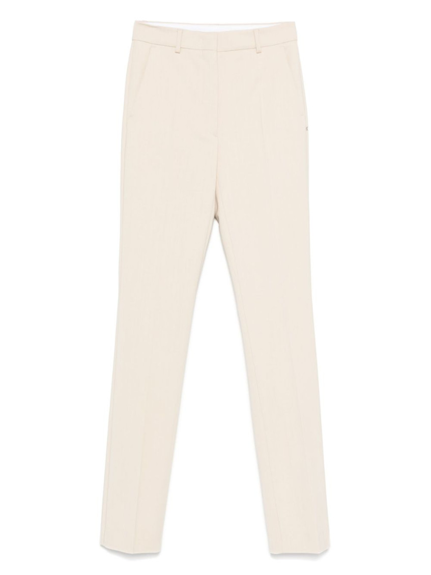 Sportmax Max Mara  Ivory Tailored Belt Loops Trousers In Animal Print