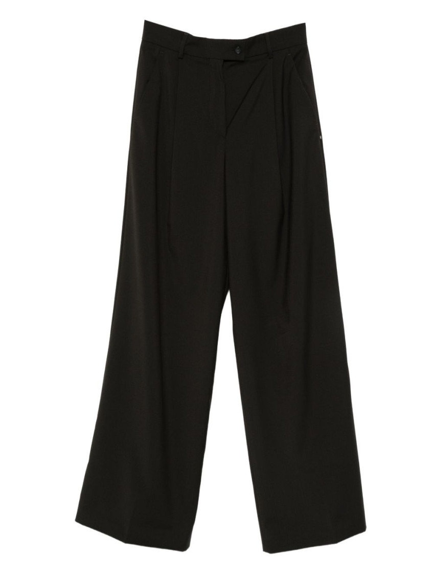 Sportmax Wool Wide-leg Trousers In Animal Print
