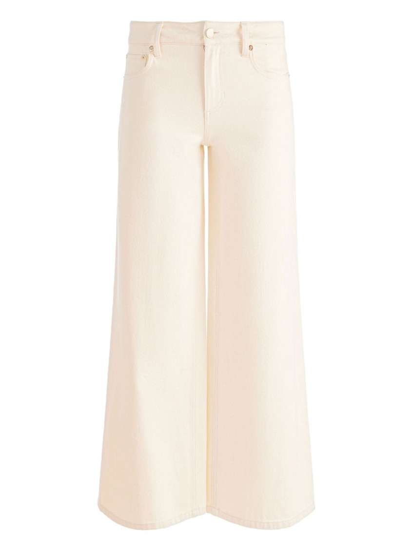 Alice And Olivia Off White Wide-leg Trousers In Multi