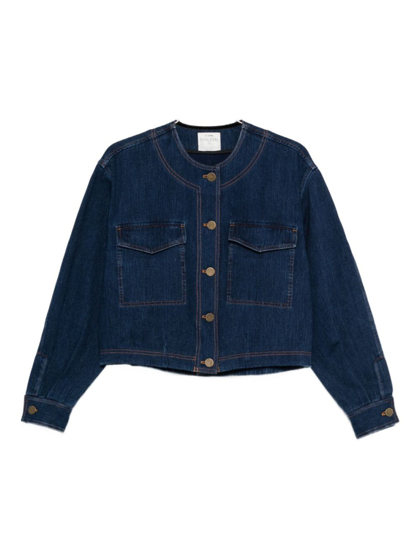 Forte Forte Cotton Overshirt With Chest And Patch Pockets In Multi