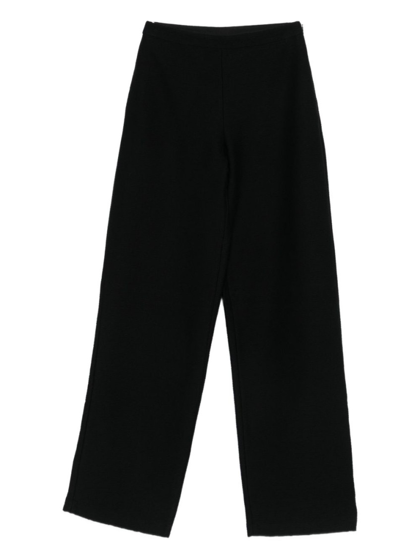 Emporio Armani High-rise Wide-leg Cotton-blend Trousers In Animal Print