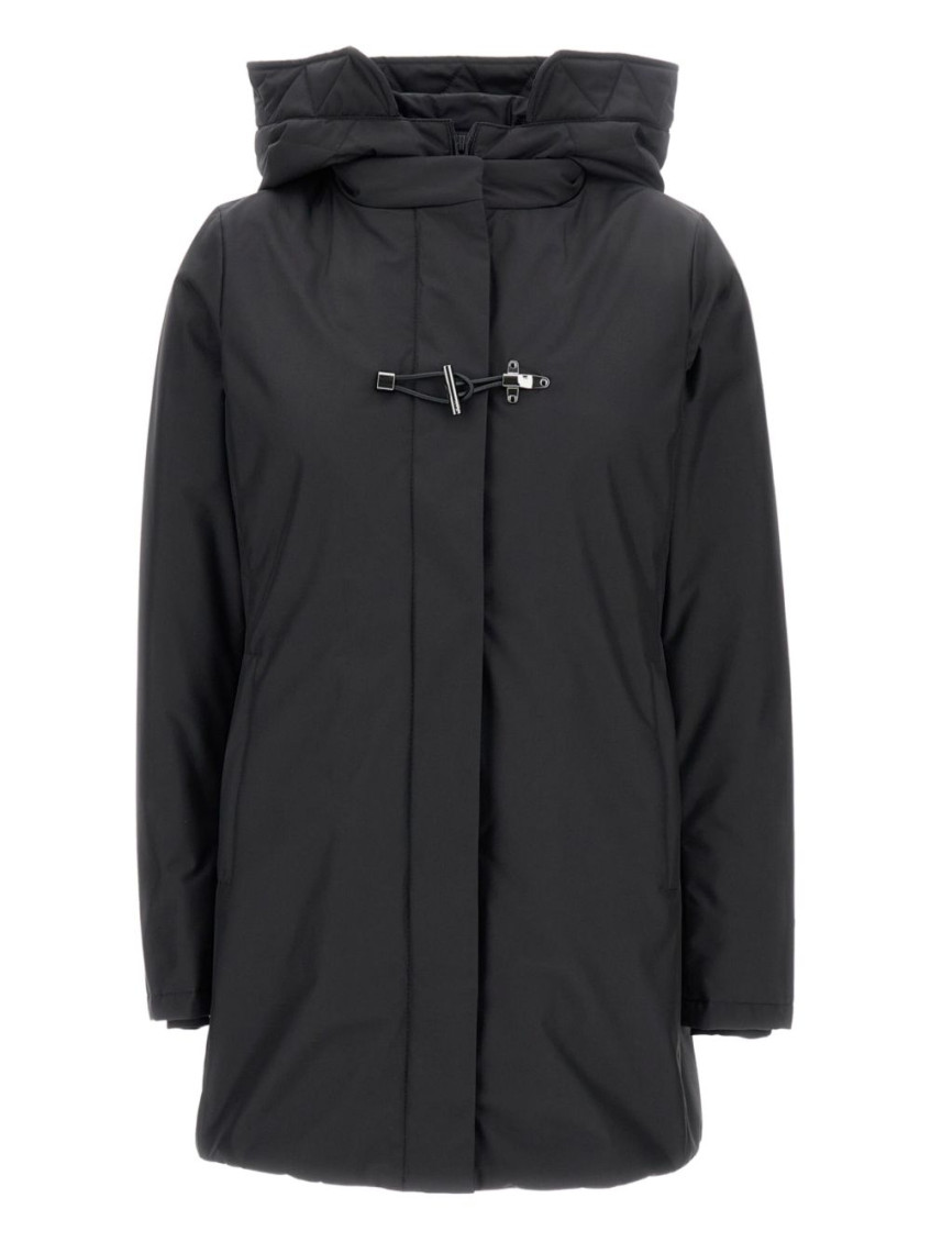 Fay Double-breasted Toggle Coat With Detachable Front Panel In Black