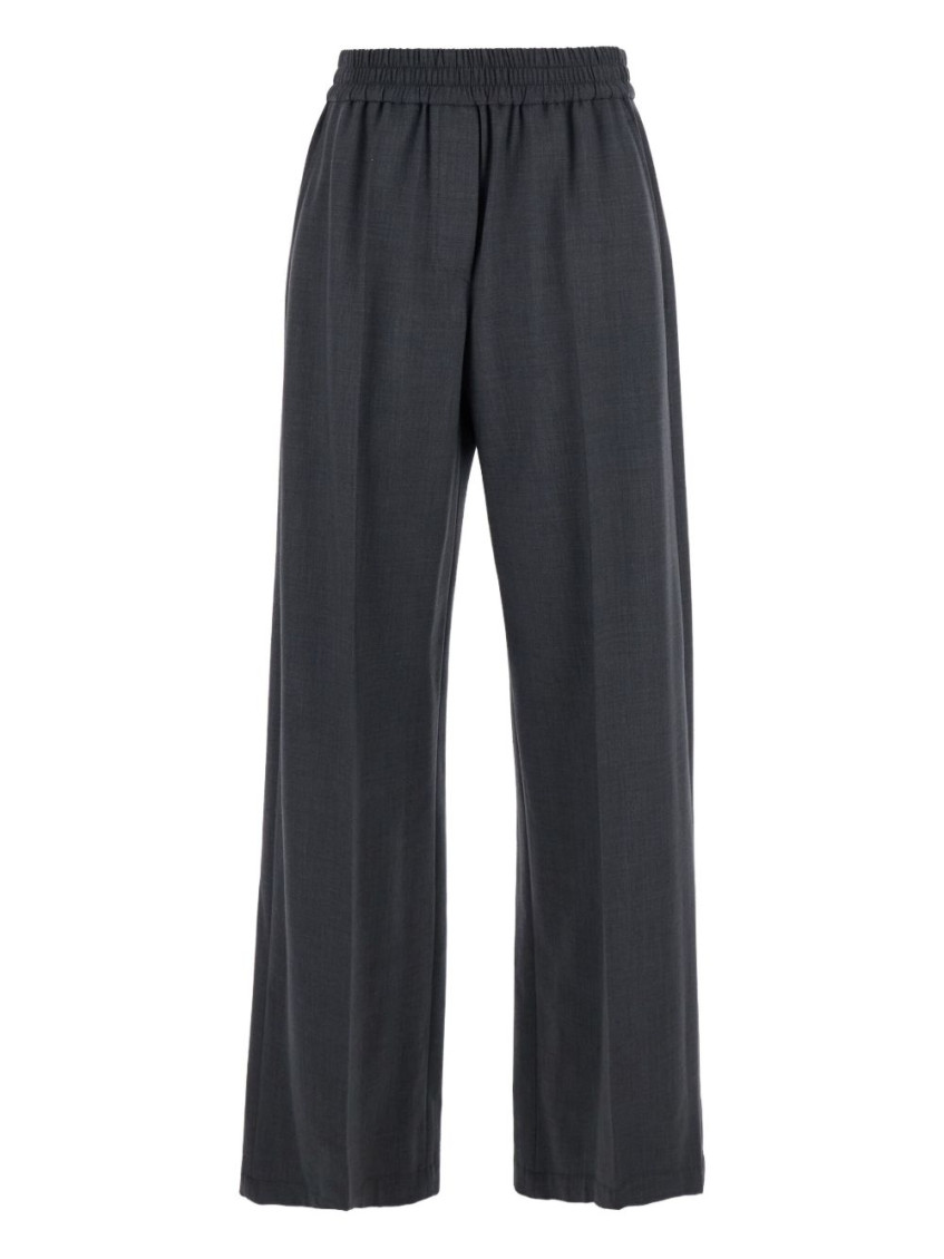 Brunello Cucinelli Grey Pants With Elastic Waist In Gray