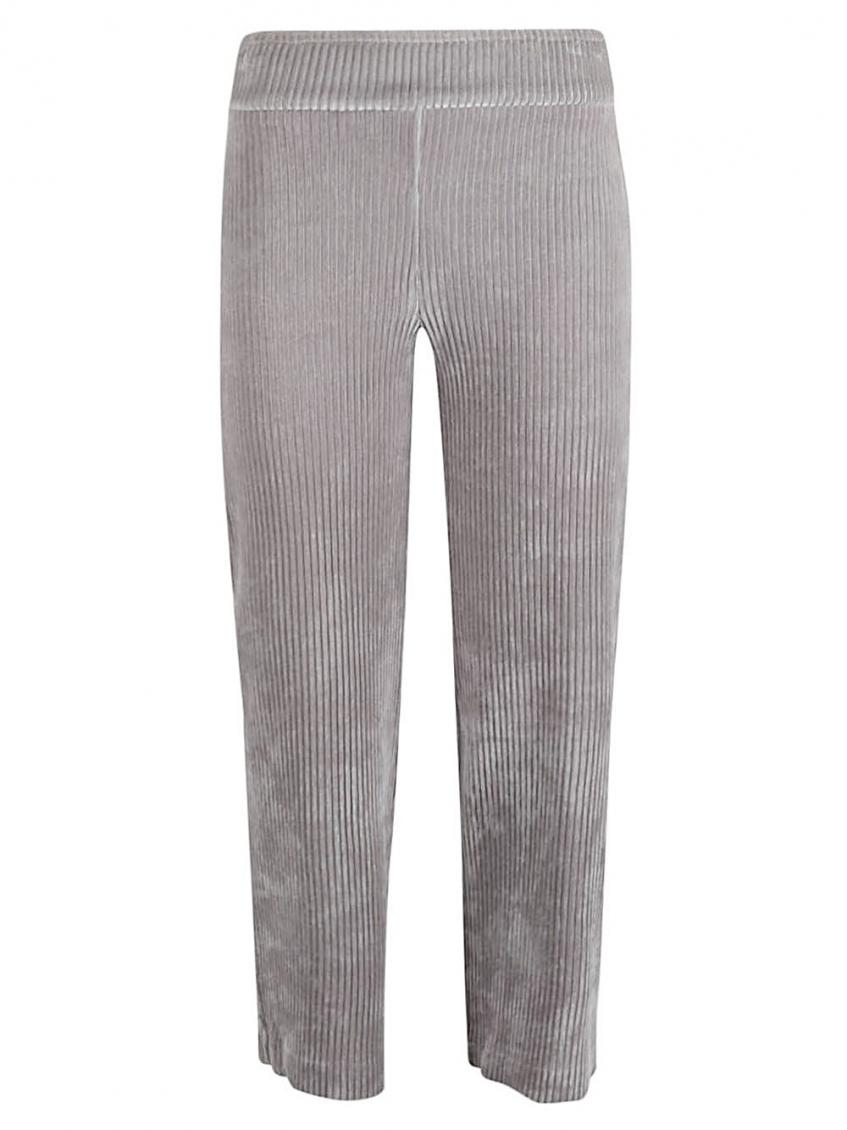 AVENUE MONTAIGNE SILVER CORDUROY CROPPED TROUSERS