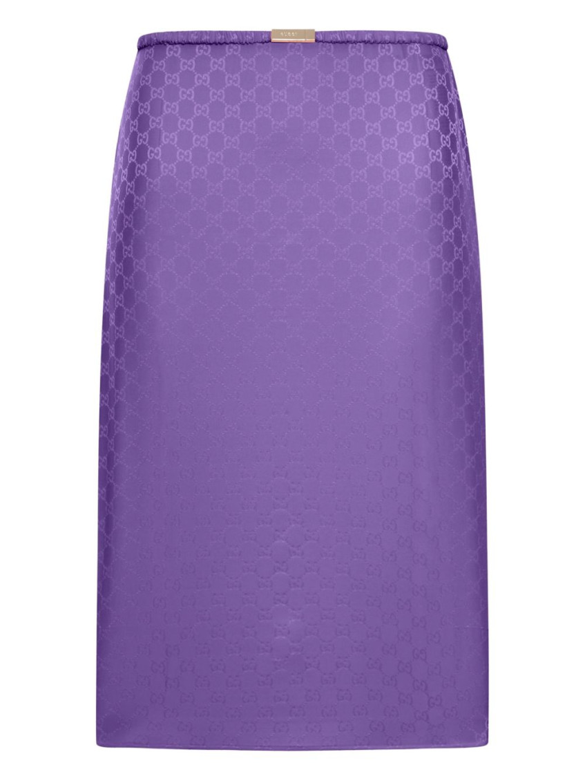 Gucci Silk Skirt Featuring Elasticated Waist In Purple