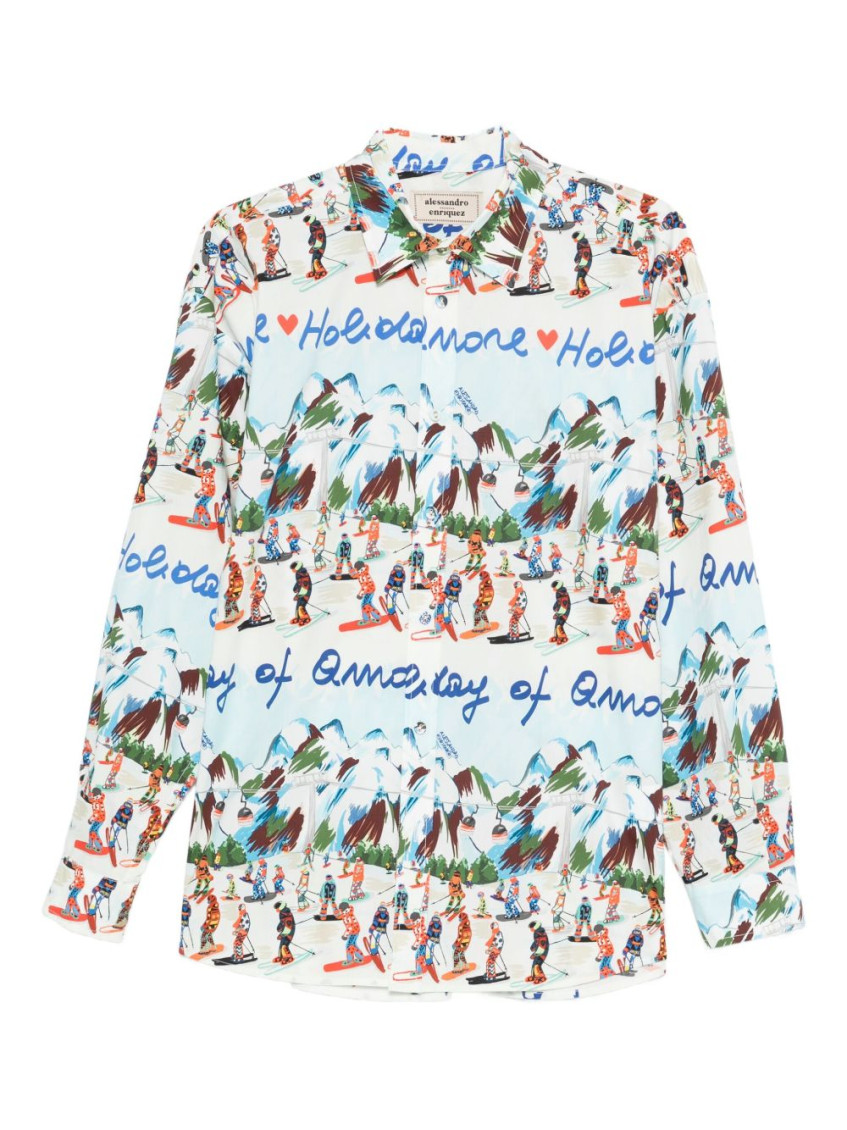 Alessandro Enriquez White Graphic Print Shirt