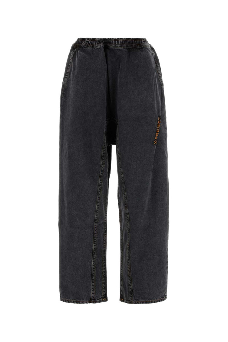 Shop Y/project Charcoal Wide Leg Jeans In Grey