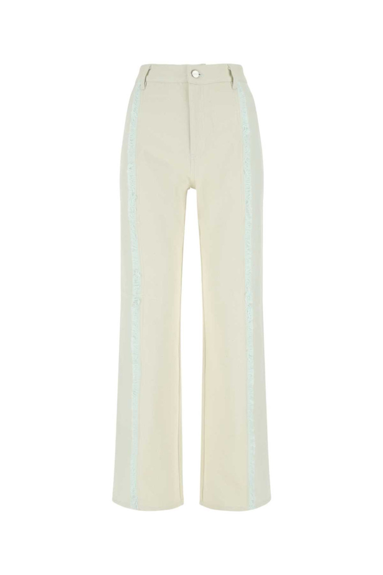 Dion Lee Two Tone Straight Leg Jeans In Multicolor